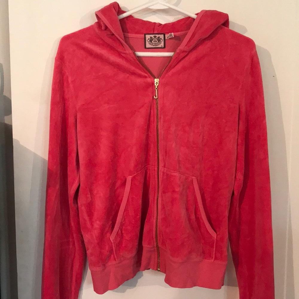 Juicy Velour Tracksuit Top with BEDAZZLED J ZIPPER